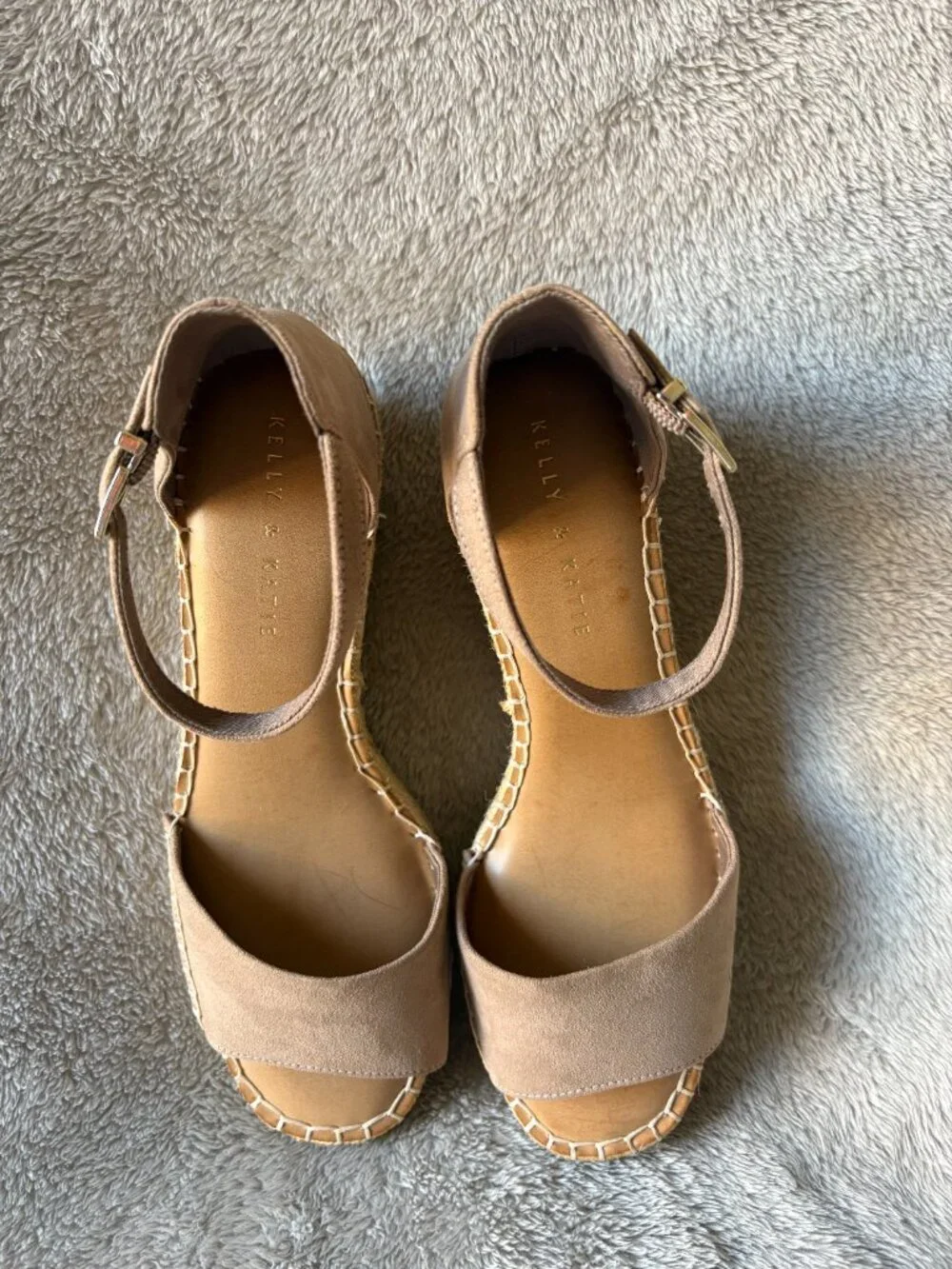 Kelly & Katie Espadrille Wedge Sandals Women's Size 9M Taupe